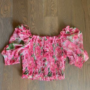 Pink Floral Zara Top